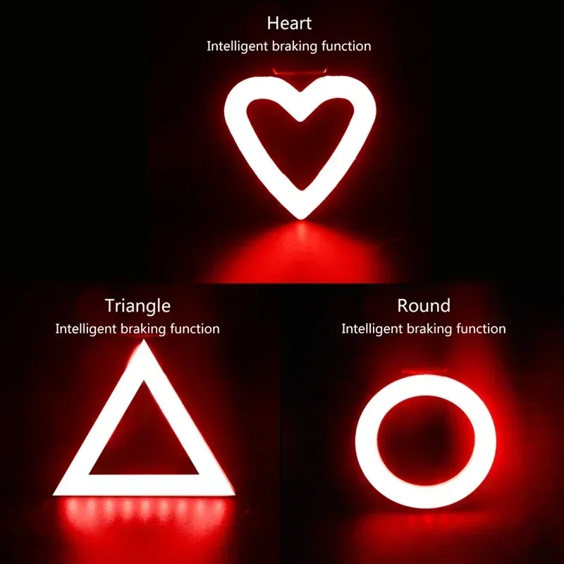 Cycling Tail Light Bike Tailight LED Back Ball Light Heart-shaped Rear