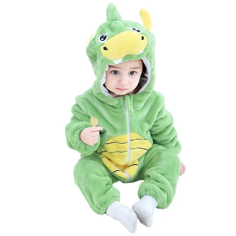 

Child Green Cartoon Dinosaur Cosplay Costume Boy Girls Toddler Animal Jumpsuit Baby Rompers Infant Clothes Pyjamas Kids Kigurumi