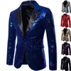 Men's Suit Round Sequin Pocket Single Row Button Wedding Groom Stage Show Hosting Dinner Menswear Bar Dance Casual Men Blazer 4