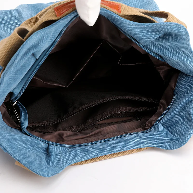 New European and American Cross border Canvas Women's One Shoulder Casual Crossbody Canvas Large Capacity Casual Bag
