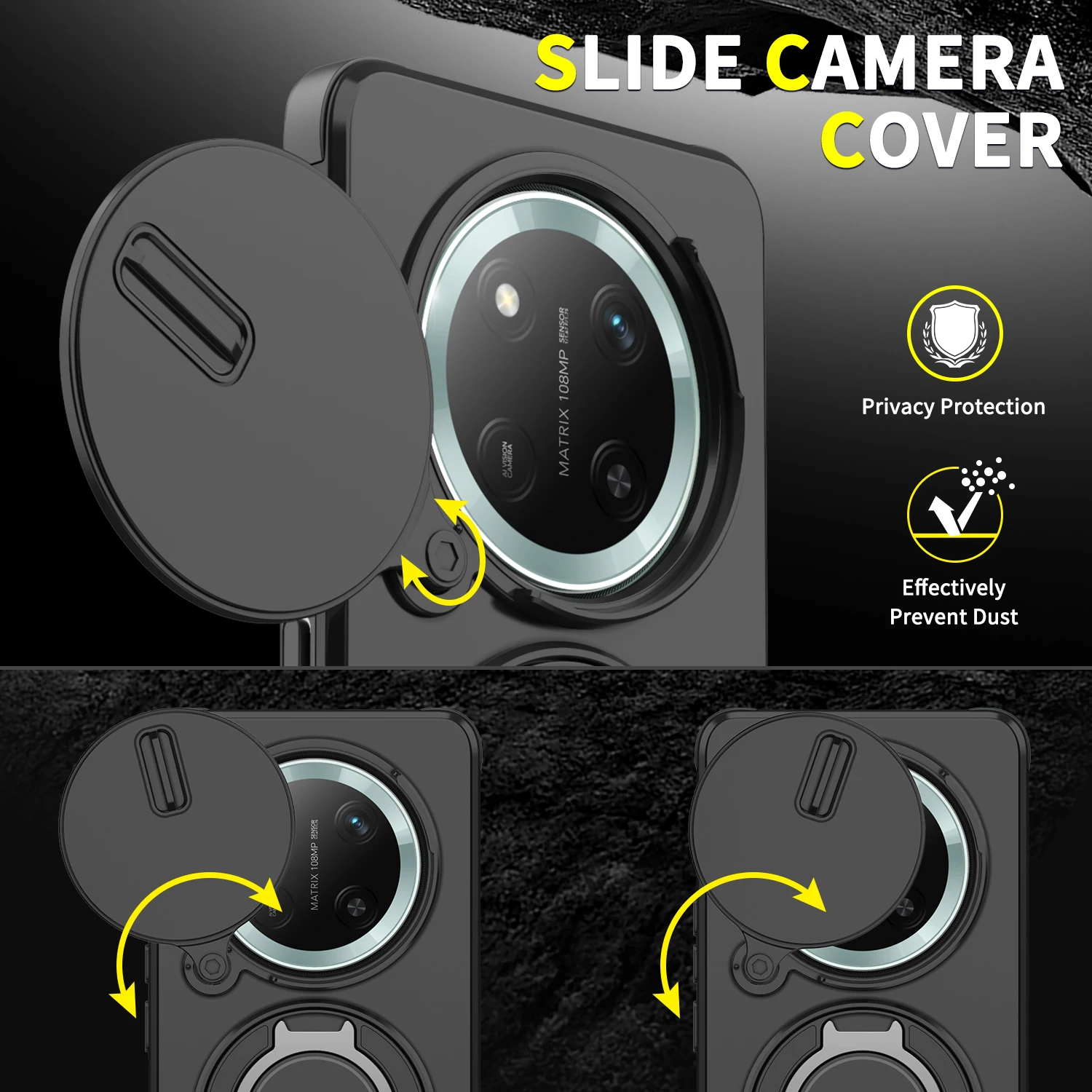 Enhanced Armor Case with Magnetic Bracket and Lens Protection - Shockproof Cover