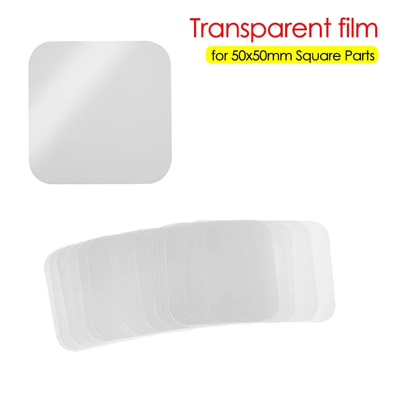 Badge Parts Button Making Supplies 500PCS Square Badge Transparent Films Fridge Magnets Films for 50MM Button Maker 50x50mm Square Badge Button Top Cover