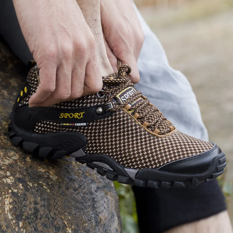 Zapatos de senderismo impermeables para hombre, zapatillas de deporte  masculinas, zapatos de Trekking de viaje al aire libre, zapatos de montaña  de escalada de cuero, botas de caza de senderismo - AliExpress