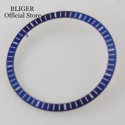 Elegant Black Silver Watch Dial with Luminous Skeleton Design - 28.5mm x 24.5mm (Blue A)