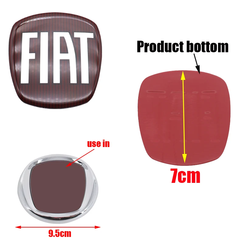 Car Emblem 1pcs 3D 7cm 7.5cm 9cm Epoxy Front logo Front grill front hood Rear Bumper tail door trunk Accessories For 500
