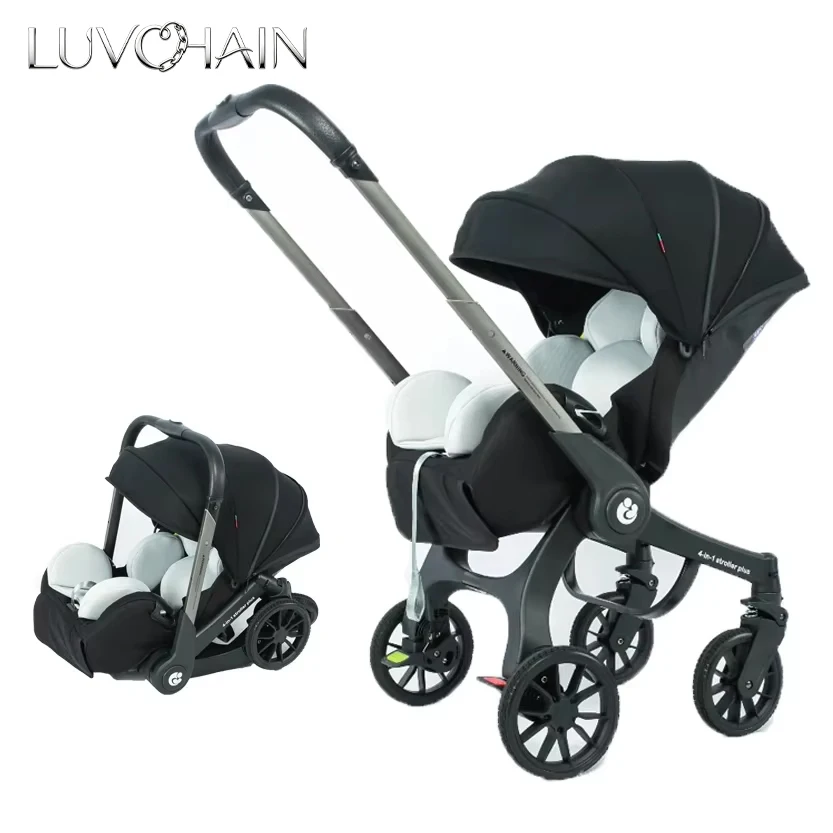 Nouvelle poussette multifonctionnelle 4 en 1 pliable avec siège auto, landau bébé, poussette portable 3 en 1, stock UE 1 Nouvelle poussette multifonctionnelle 4 en 1 pliable avec siège auto, landau bébé, poussette portable 3 en 1, stock UE 1