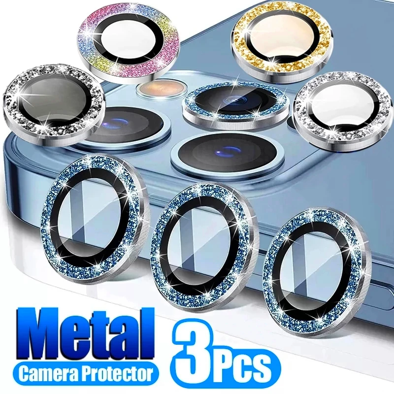 Metal Diamond Camera Lens Protector for IPhone 17 Pro Max 17Air 17 Luminous Protective Lens Glass for iPhone 16 PRO MAX 15 Pro