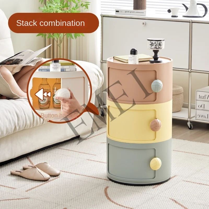 Nordic children's bedside table round household simple creative bedroom storage cabinet Internet celebrity ins small cabinet