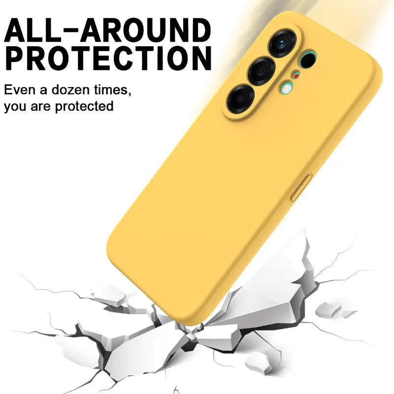 Liquid Silicone Matte TPU Shockproof Case with Ultra Camera Lens Protection and Lanyard