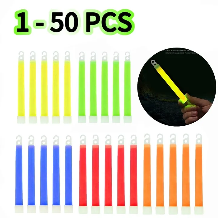 12 Hours Ultra Bright Long Lasting Glow In The Dark Emergency Glow Sticks I  Neon Bulk Chem Light Sticks Military Grade Survival Kit for Blackouts,  Hurricane, Earthquake, Camping, Fishing & Parties Multi-Colored