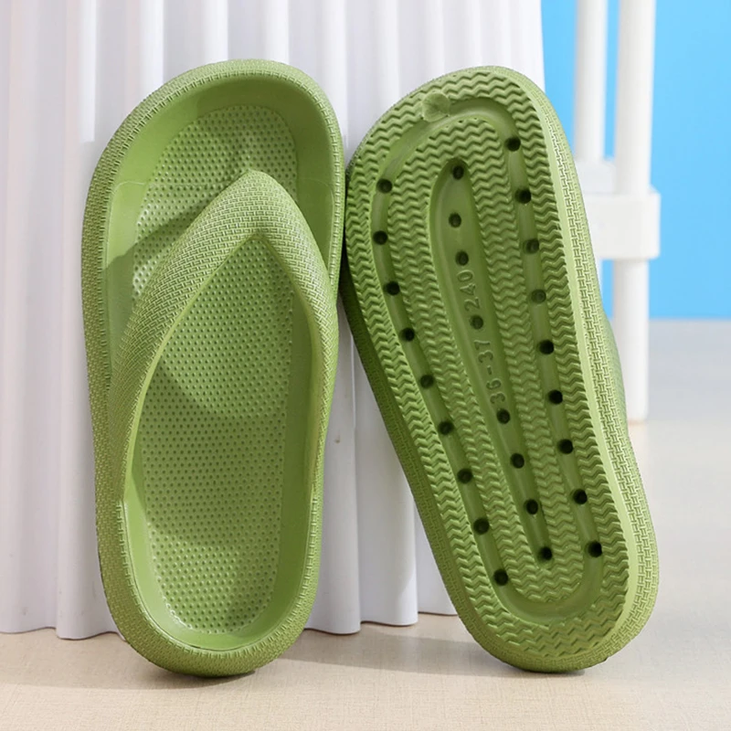 Soft Sole Platform Flip Flops Women 2023 Summer Beach Non Slip Cloud Slippers Woman Thick Sole Clip Toe Bathroom Slides Sandals 5