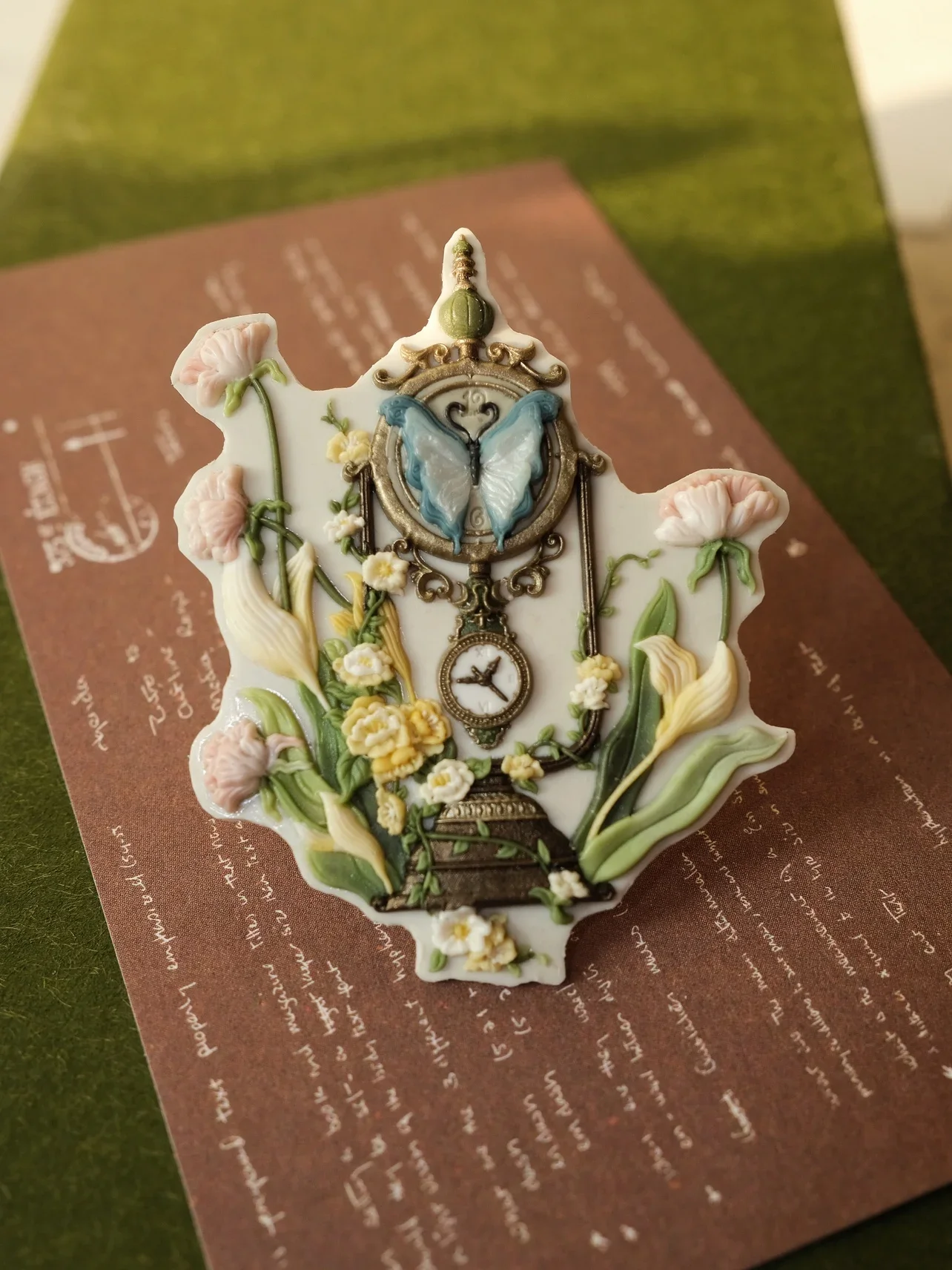 Diy Fire Seal Seal Head Iris Story Series Flower Clock Multi-Layer Relief Children Students Copper Fine Carved