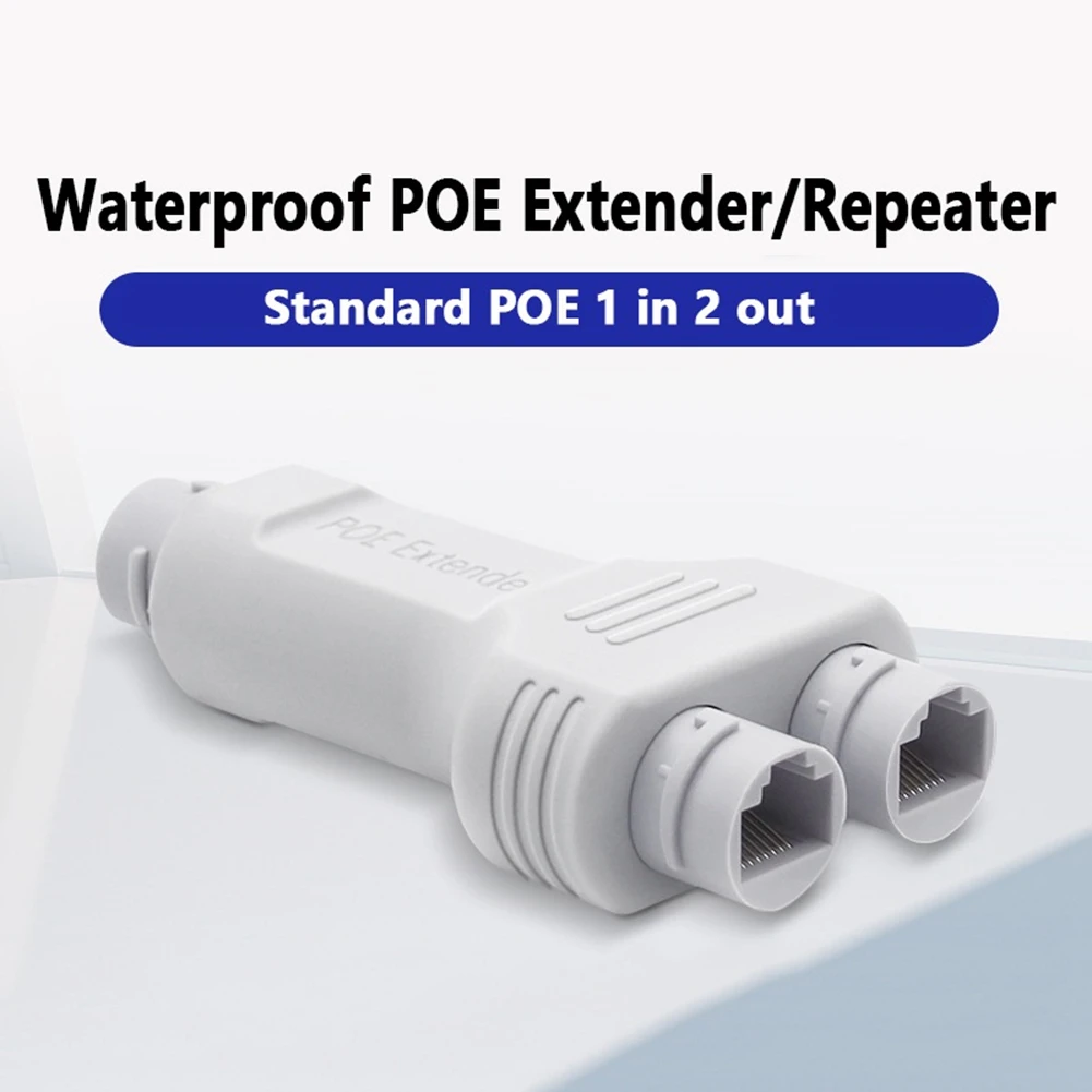 방수 POE 익스텐더, 야외 30W 고출력 플러그 앤 플레이, PoE 스위치 NVR IP 카메라 AP, 2 포트, 1 in 2 Out, 10 Mbps, 100Mbps