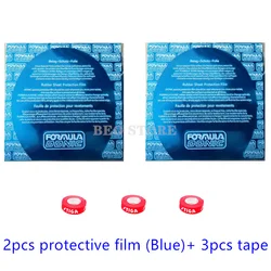 DONIC Self-Sticky Table Tennis Protective Film and Edge Tape Accessory Set (2pcs film blue 3tape)