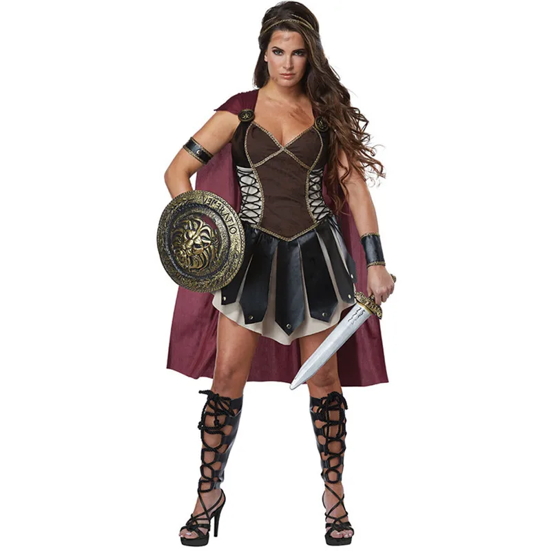 Costume Da Donna Principessa Greca Romana Sciarpa Gladiatore Halloween Carnival Party Spartan 300 Warriors Soldier Cosplay Outfit