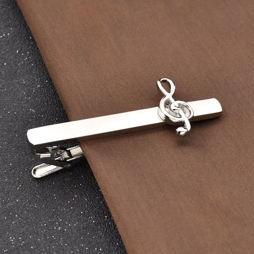 

Delicate Fashion Musical Note Men Jewelry for Shirt Silver Color Clasp Tie Pin Minimalism Male Exquisite Necktie Clips