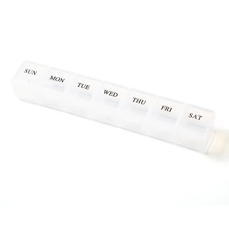 Compact 7-Day Travel Pill Organizer with Storage for Medications and Supplements