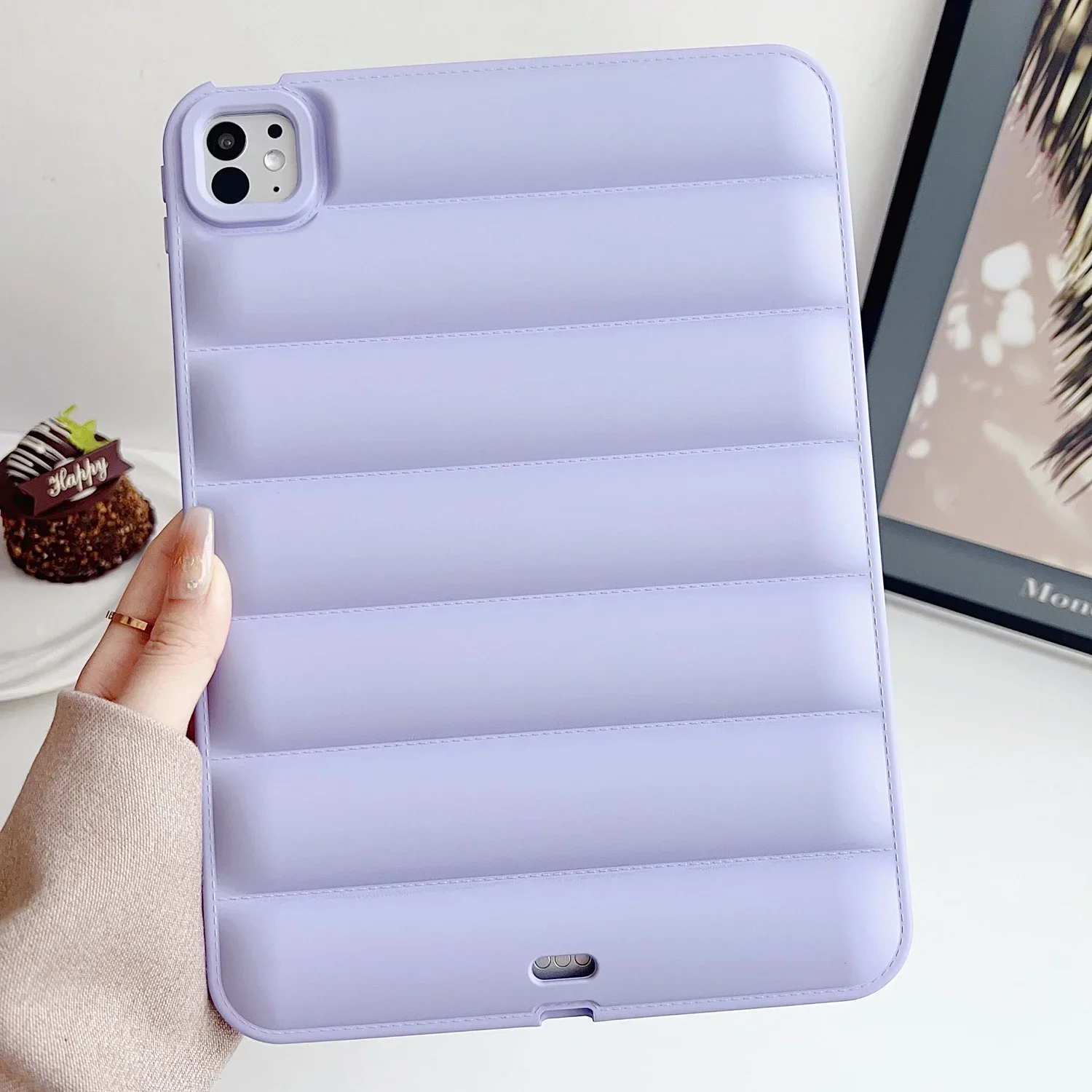 Soft Silicone Matte Tablet Case - Down Jacket Style Cover