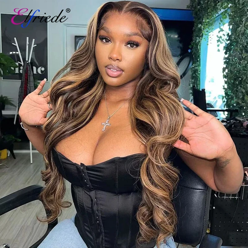 

Elfriede Highlight #P4/27 Human Hair Wigs for Women Body Wave 13X4 13X6 HD Lace Frontal Wig Brazilian Human Hair Lace Front Wigs