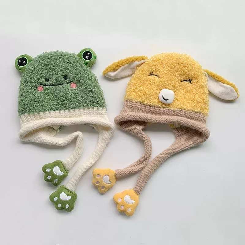 Children's ear protection fall and winter baby hat scarf thickening one Korean version of the girl warm super cute cute head cap