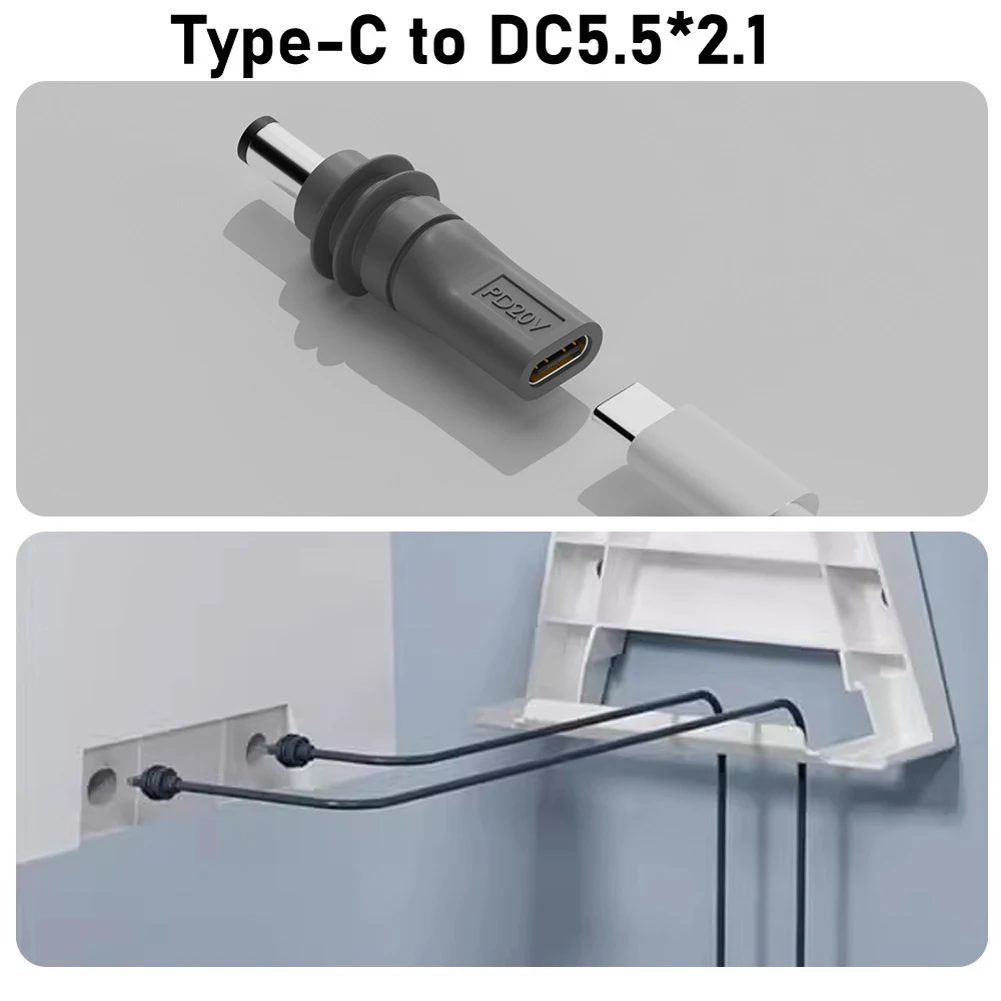 For Starlink Mini Gen 3 USB C To DC Power Adapter 100W DC Power Type-C Input Replacement Cable Barrel Jack Charging Cable