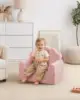 Kids Couch, 2-in-1 Soft Toddler Couch Fold Out, , Pink 6