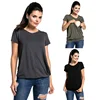 Women's Short Sleeve Pure Colour T-shirts Maternity Clothes Pregnant Blouse Nursing Tops Breastfeeding 1