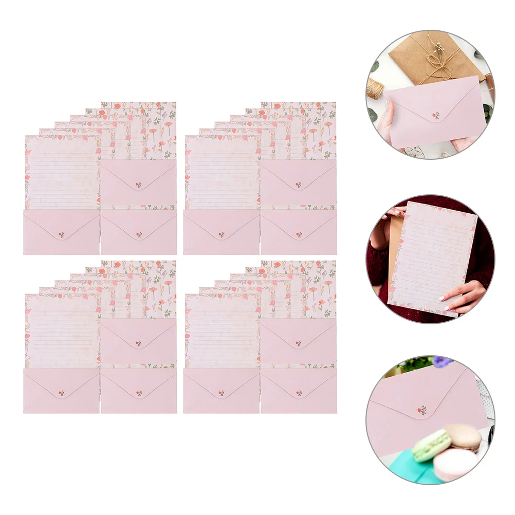 Writing Paper Set Kraft Paper Envelopes Window Envelopes Mailing Envelopes Mini Envelopes 4 Sets Stationery For Letter Writing Vintage Invitations