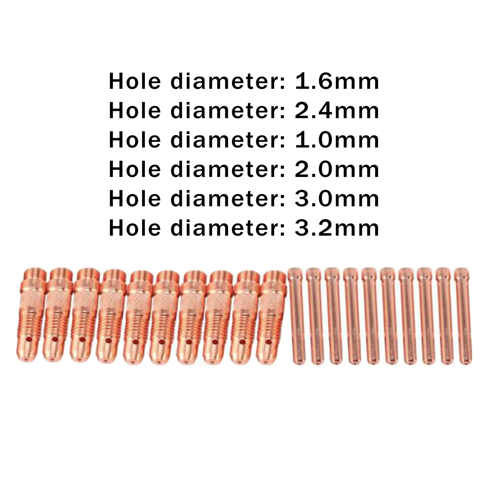 20Pcs Argon Welding TIG Inverter DC Welding Equipment TIG Collet for WP17 WP17F WP17V WP18 WP18F 2