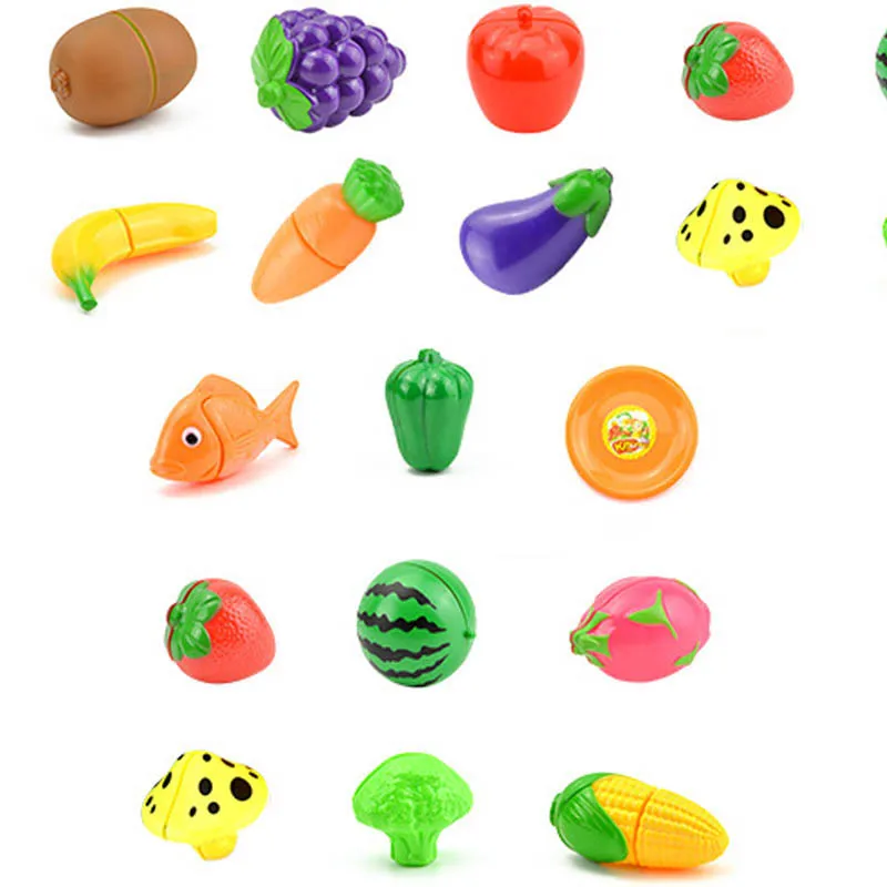 Kitchen Toys Children Small Toys Set Fresh Fruit Vegetables Cutting Toy Kitchen Simulation Suit Food Learning Early Educational