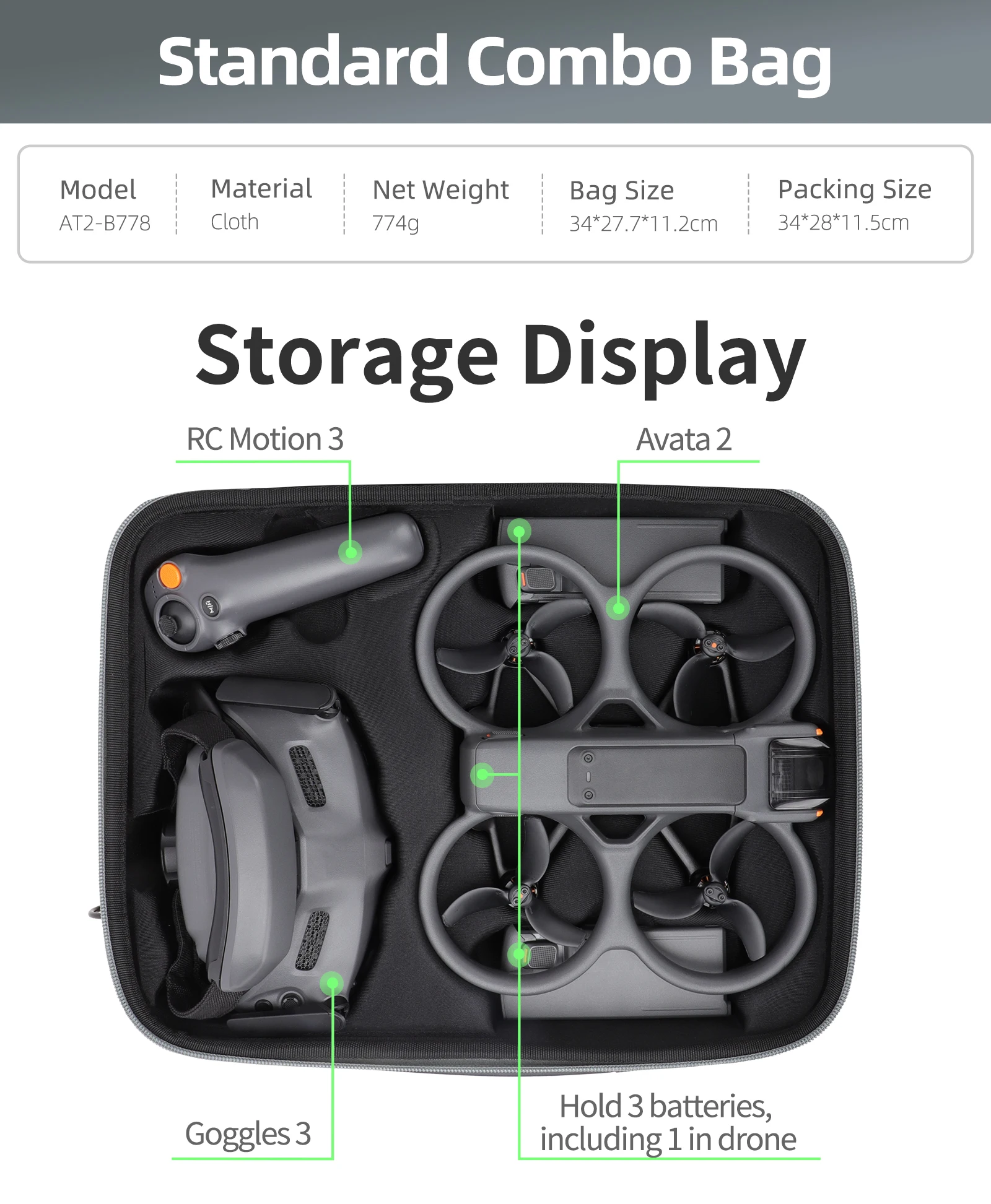 Storage Handbag for DJI Avata 2 Case Goggles 3 Portable Carrying bag for DJI Avata 2 FPV Drone Accessories Kit Shoulder Bag drone accessories drone storage bag drone storage case