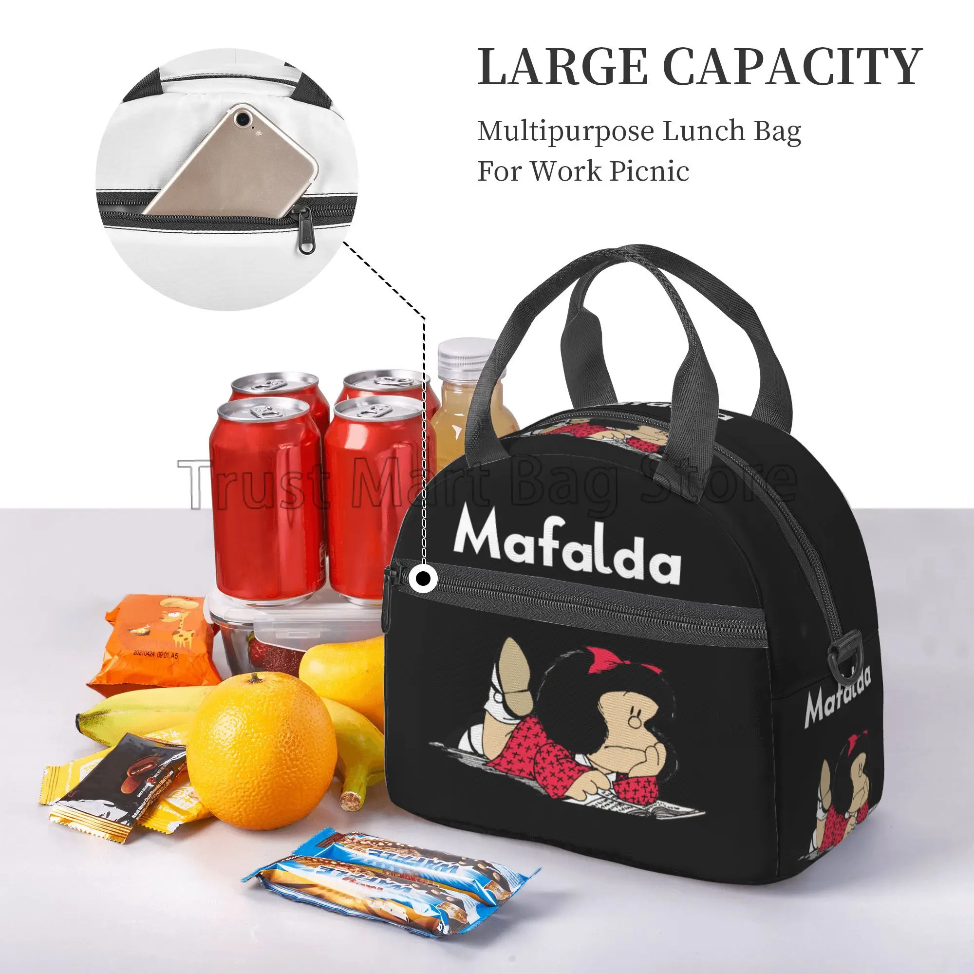 Bolsa Picnic Fresca Bolsa De Almuerzo Térmica Aislante Para Adultos Y Niños - Ideal Para Picnic, Escuela O Trabajo, Fabricada En Algodón 100% Bolsa Fresca Portátil