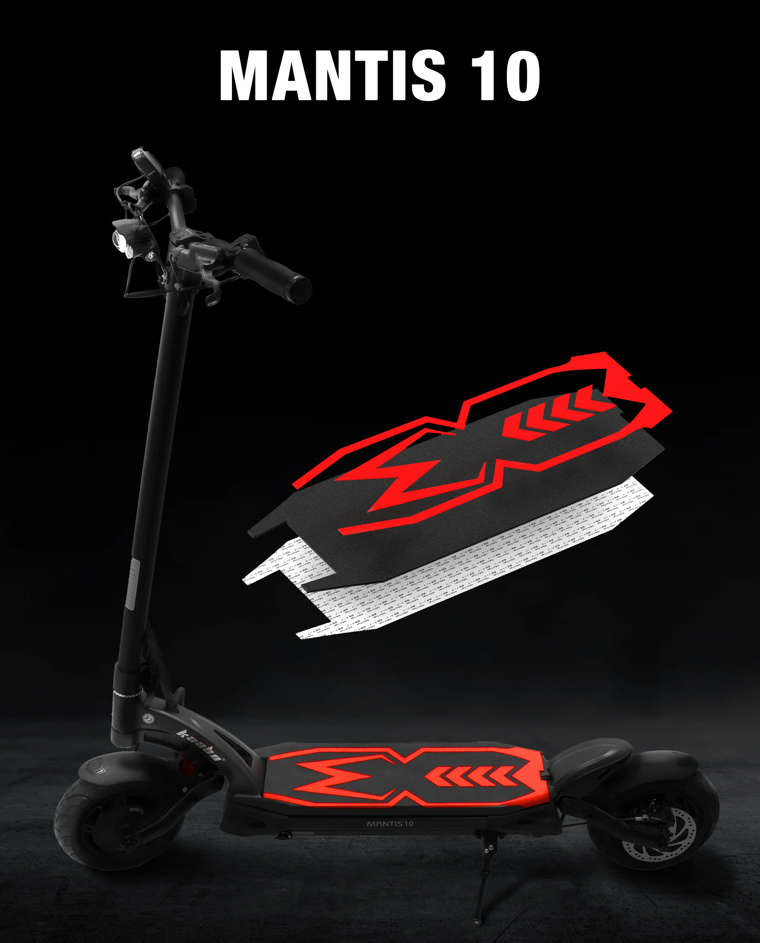 Original Kaabo Silikon rote Matte für Mantis Kickscooter schwarzer Fußpolster-Aufkleber für Kaabo Mantis Elektroroller-Zubehör – Detail 4