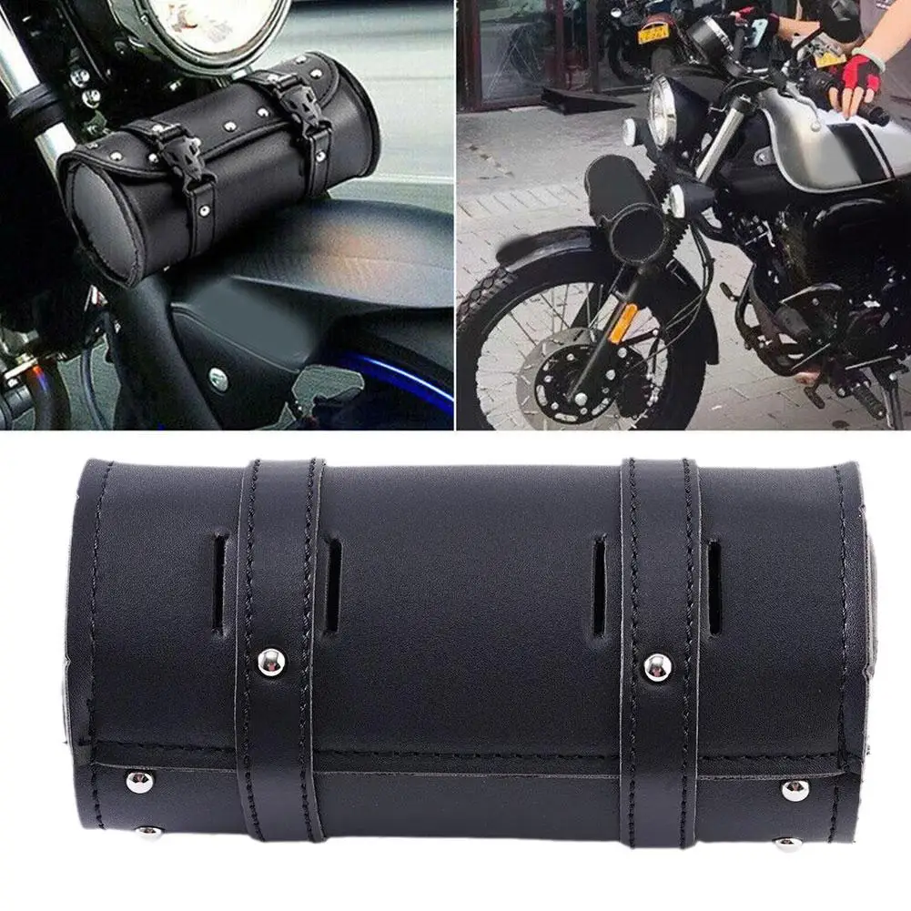 

Universal Motorcycle Handlebar Bag Waterproof Saddlebags Large Capacity Storage Holder Bag Tools Pocket Leather D0V0