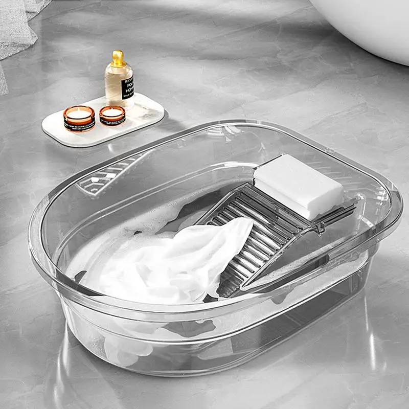 Shopping now Laundry Wash Basin with Washboard Washing Clothes Bucket Hand Wash Board Plastic