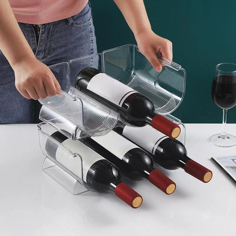 Weinschrank Thekenhalter Wein Lagerregal Stapelbarer Weinflaschenhalter Rotwein Aufbewahrungsständer Champagner Wandständer – Detail 3
