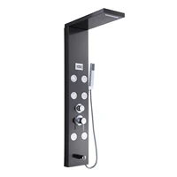 LED Shower Panel Tower System 5-Function Shower Panel Waterfall Tub Spout Horizontal Massage 304 Stainless Steel Panel 1