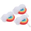 3 Pcs Rainbow Bath Sponge Set Kids Exfoliating Shower Body Scrubber PU Sponge Gentle Skin Care Bathtub Cleaning Reusable 4