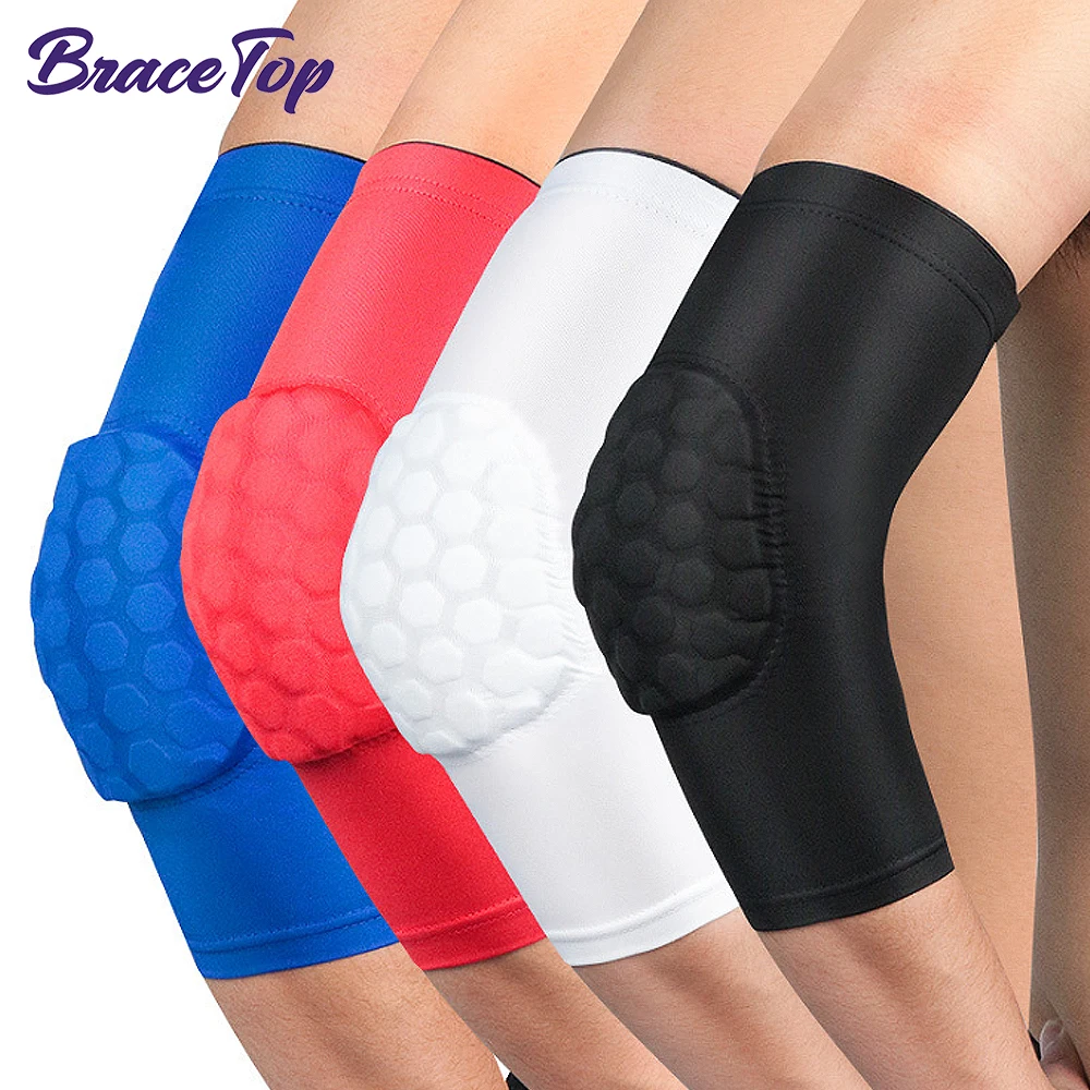 BraceTop 1 PC Elastic Gym Sport Men Basketball Arm Sleeve Shooting Crashproof Honeycomb Elbow Support Pads Elbow Protector Guard