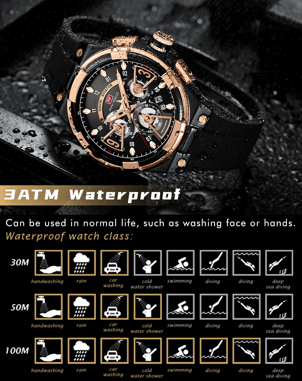 MINI FOCUS Quarzuhr für Herren, wasserdicht_voghion.com