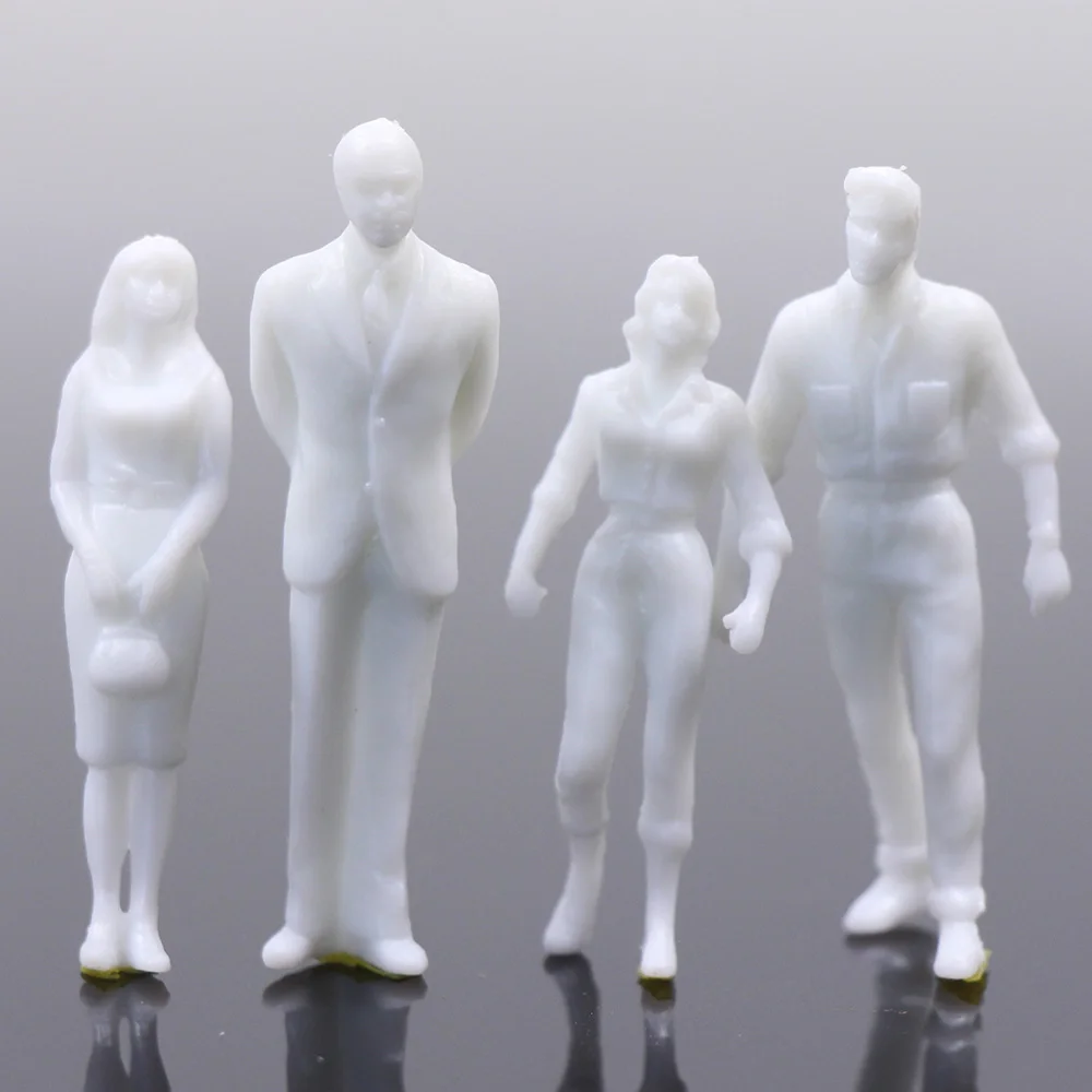 Evemodel P50B 100개 모델 기차 1:50 스케일 무도색 피규어 화이트 O 스케일 인물