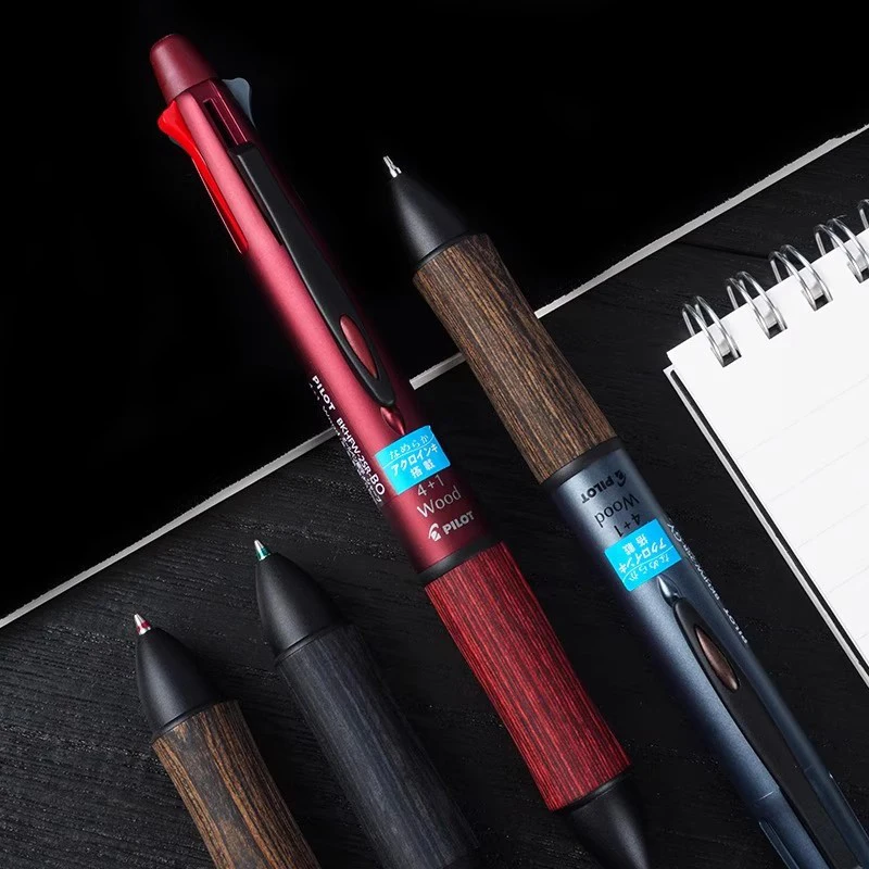 일본 파일럿 다기능 펜 0.5mm 4+1 4색 볼펜 0.7mm 기계식 연필 나무 극 문구 사무용품