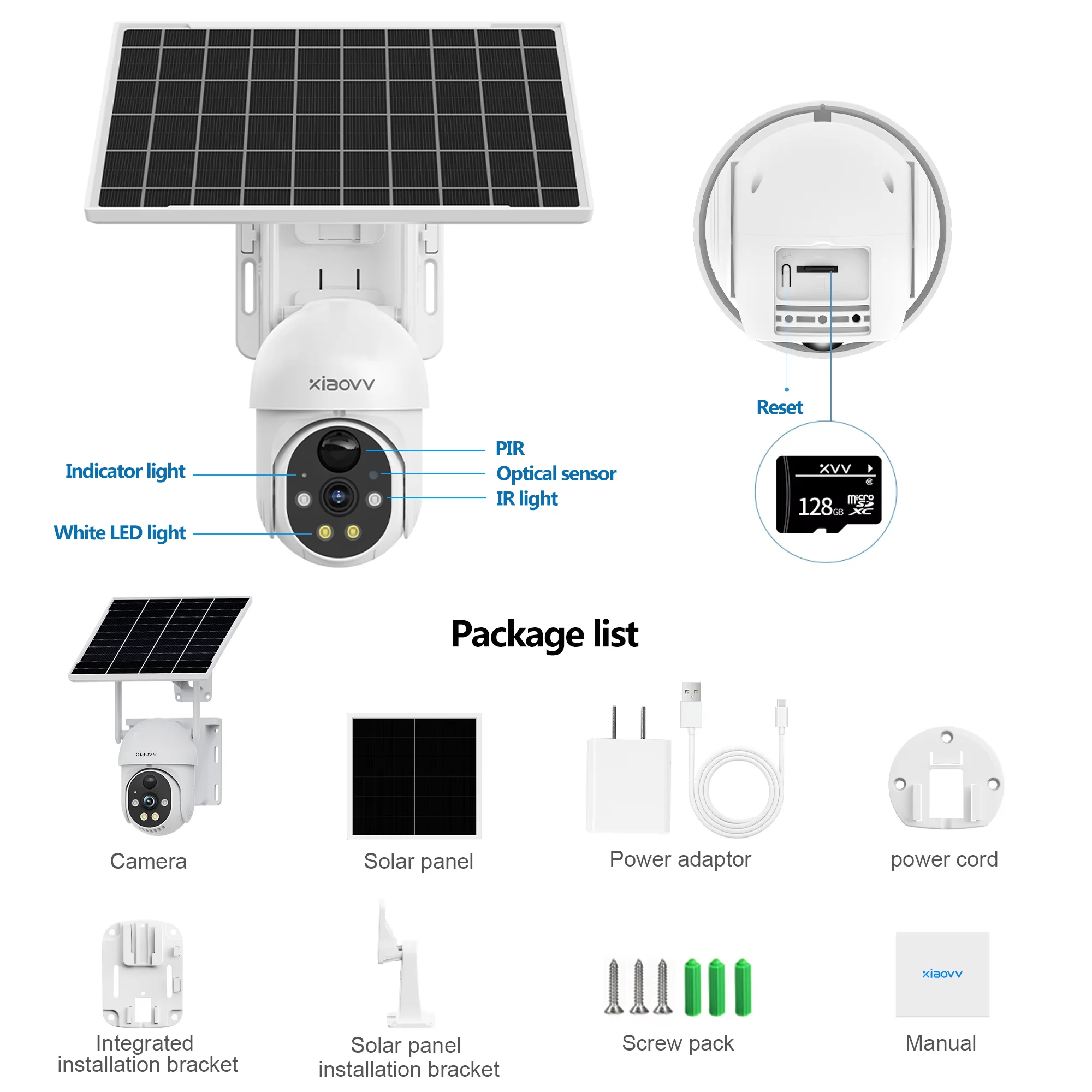 XIAOVV 4G WIFI 6MP Surveillance Smart Security Camera Solar Charging IP65 Waterproof Human Tracking Full Color Night Vision 6