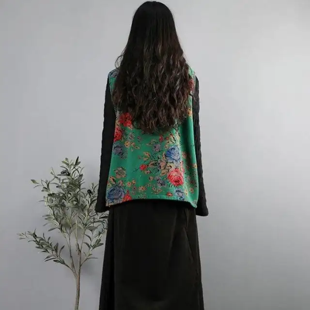 LANG XU GLASS National Style Vintage Padded Jacket Loose Hanfu Chinese Style Women Traditional China Cheongsam Top Tang Suit White S