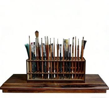 Premium Wooden Brush Holder 1