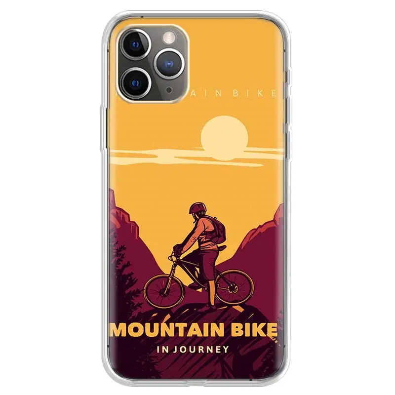 Mountain Bike Adventure Pattern Soft TPU Phone Case