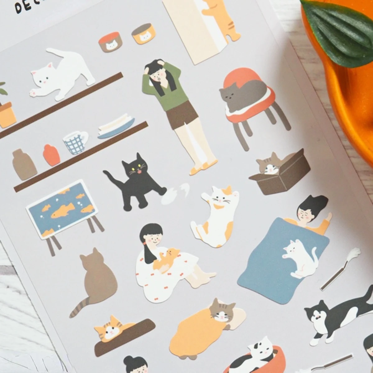 Koreanischer Import Suatelier Katzen-Aufkleber-Set für Scrapbooking, DIY, Journal, Schreibwaren, Deko und Schulbedarf