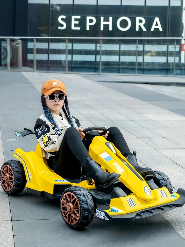 Adults can take children kart baby remote control car network red four-wheel car balance