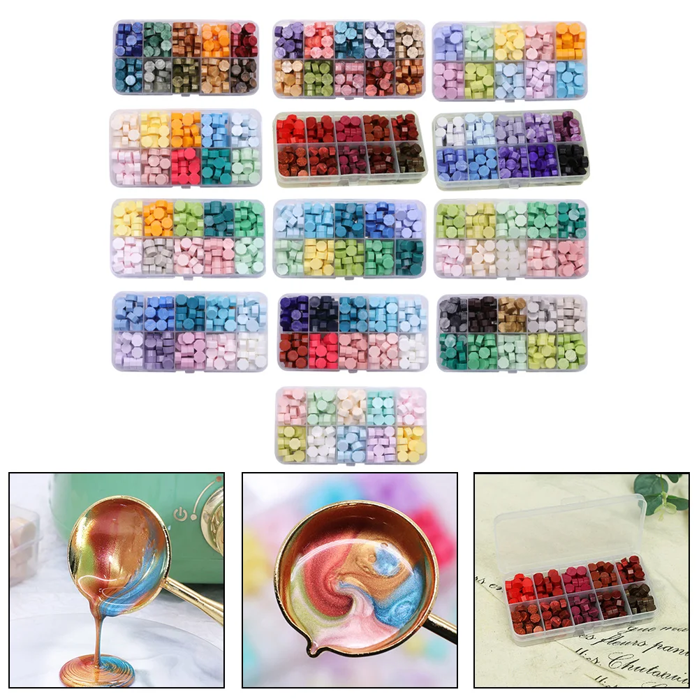 200 * Colorful Sealing Wax Beads Kit Sigillo Di Cera Sealing Wax Warmer Spoon Candle For Gift Craft Progetti Fatti A Mano Forniture Per La Casa