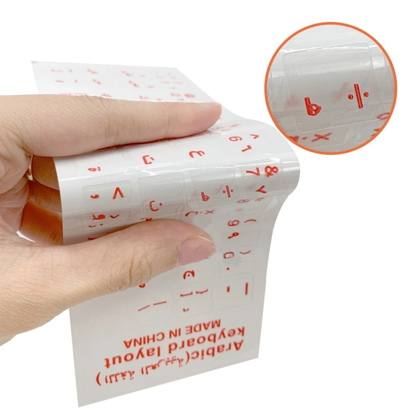 Arabic Language Transparent Keyboard Cover Letter with Clear Stickers in 7 Colors - Laptop and Notebook Accessories